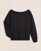 Black $|& SEAS Brooksville One Shoulder Sweatshirt - Hanger Detail