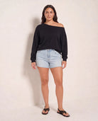 Black $|& SEAS Brooksville One Shoulder Sweatshirt - UGC On Fig