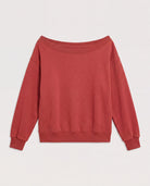 Rosewood $|& SEAS Brooksville One Shoulder Sweatshirt - Hanger Back