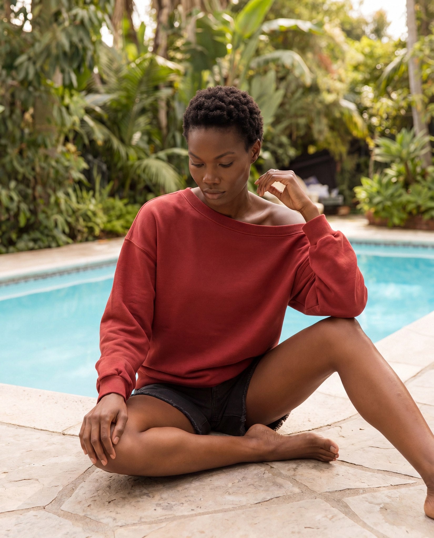 Brooksville One Shoulder Sweatshirt - Cozy Fleece & Style