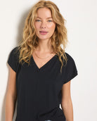 Black $|& SEAS SoCal Short Sleeved Top - VOF Front