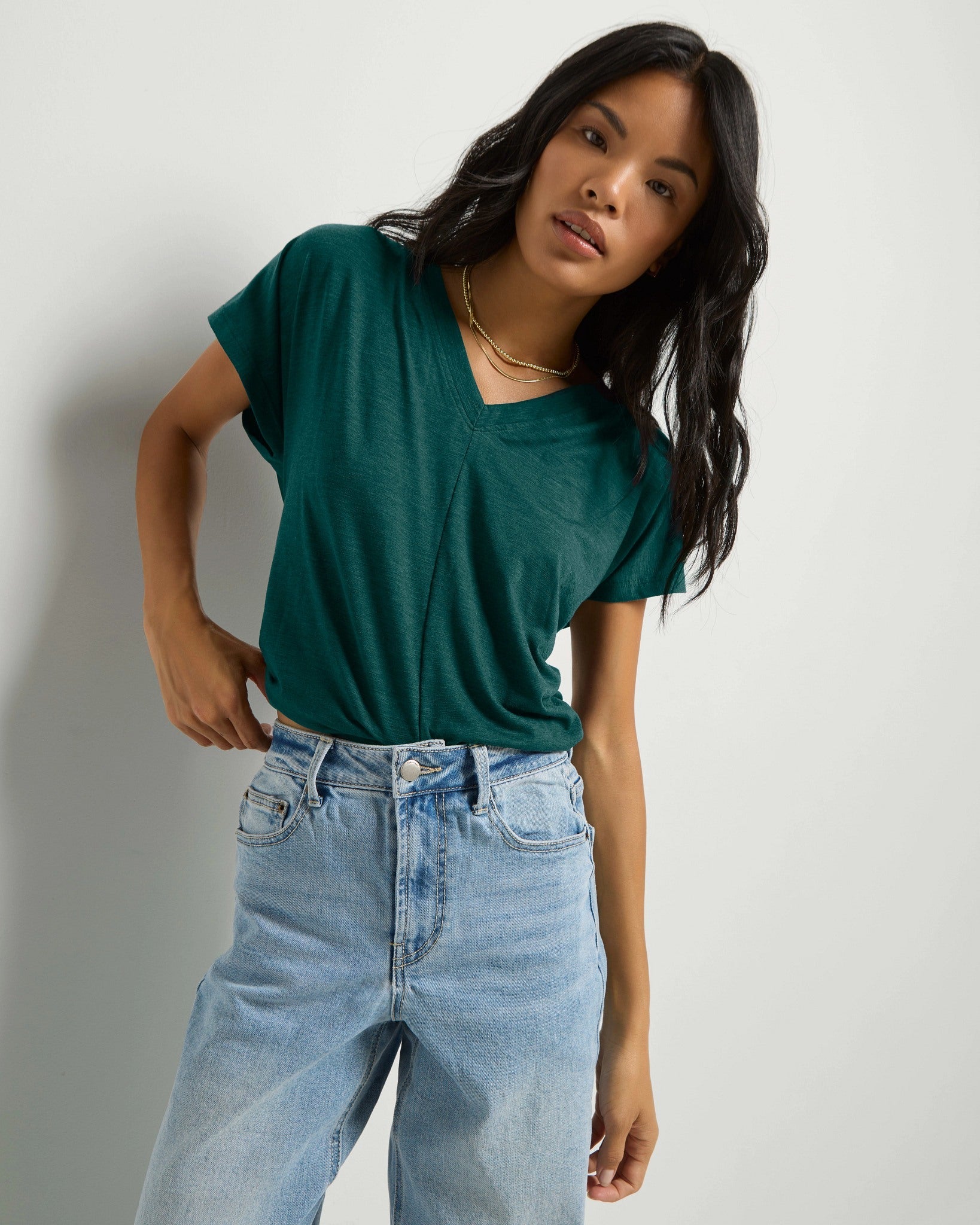 Women's Relaxed V-Neck Top - Dolman Sleeve, Made in USA – Seventy