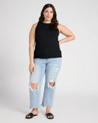 Black $|& SEAS Boat Neck Tank - UGC On Fig