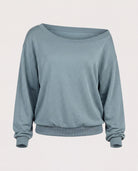 Goblin Blue $|& SEAS Brooksville One Shoulder Sweatshirt - Hanger Detail