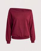 Cabernet $|& SEAS Brooksville One Shoulder Sweatshirt - Hanger Detail