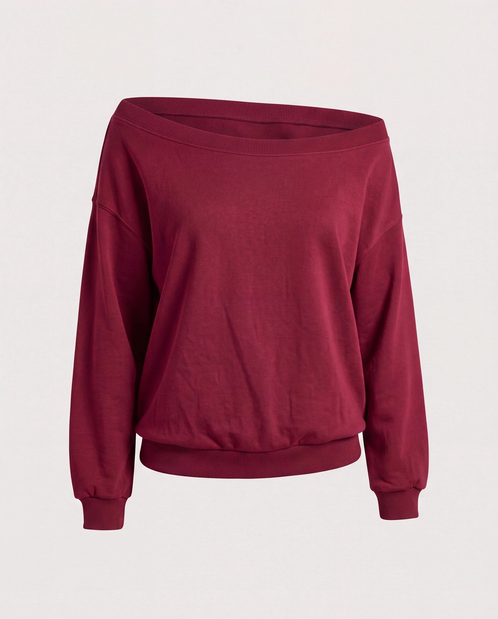 Cabernet $|& SEAS Brooksville One Shoulder Sweatshirt - Hanger Detail