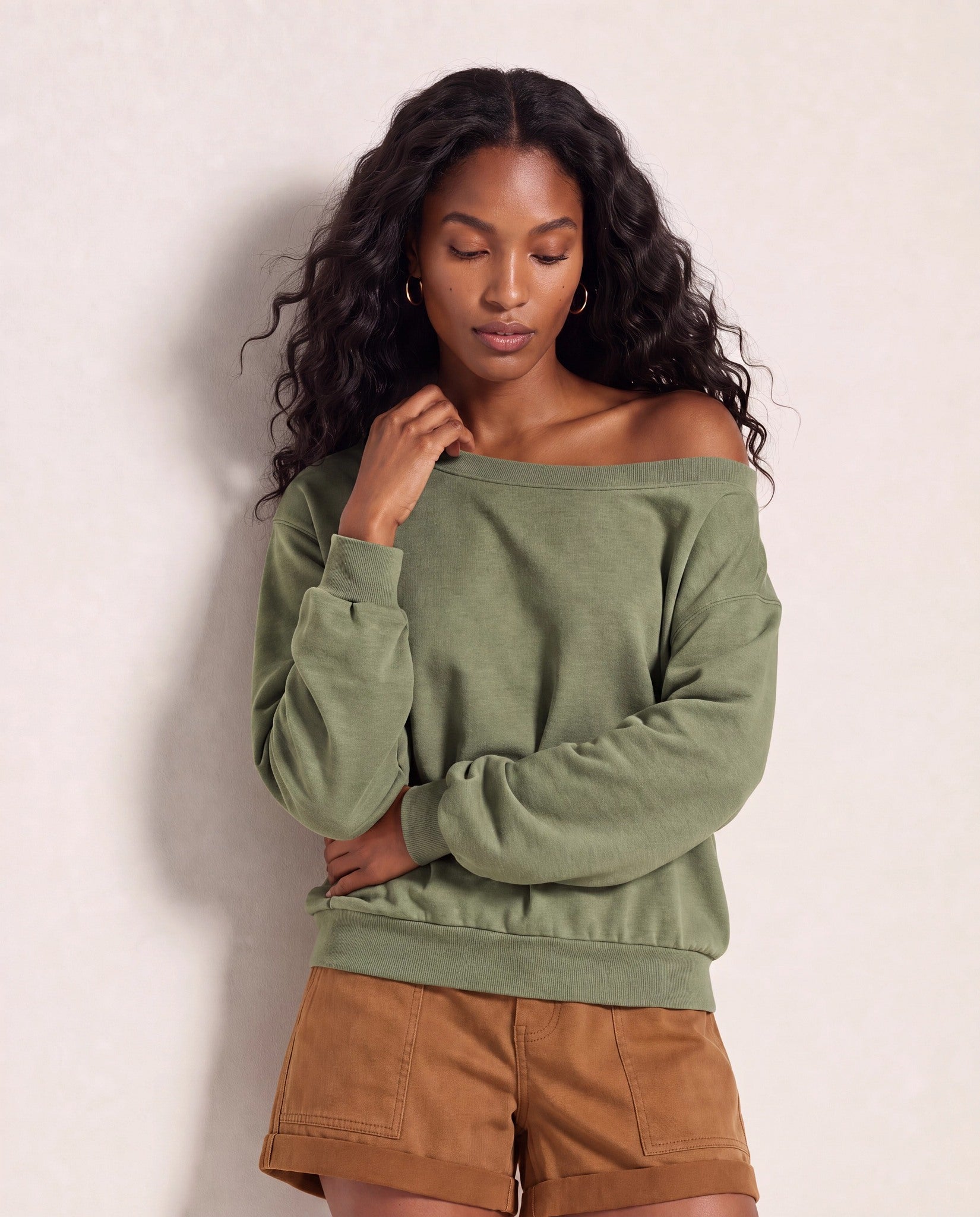 Brooksville One Shoulder Sweatshirt - Cozy Fleece & Style