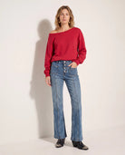 Chili Pepper $|& SEAS Brooksville One Shoulder Sweatshirt - SOF Side