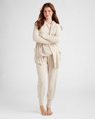 Oatmeal $|& SEAS Dreamy Hacci Laguna Cardigan - SOF Full Front