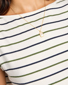 Natural/Nymph/Indin $|& SEAS Brentwood Boat Neck Stripe Top - SOF Full Front