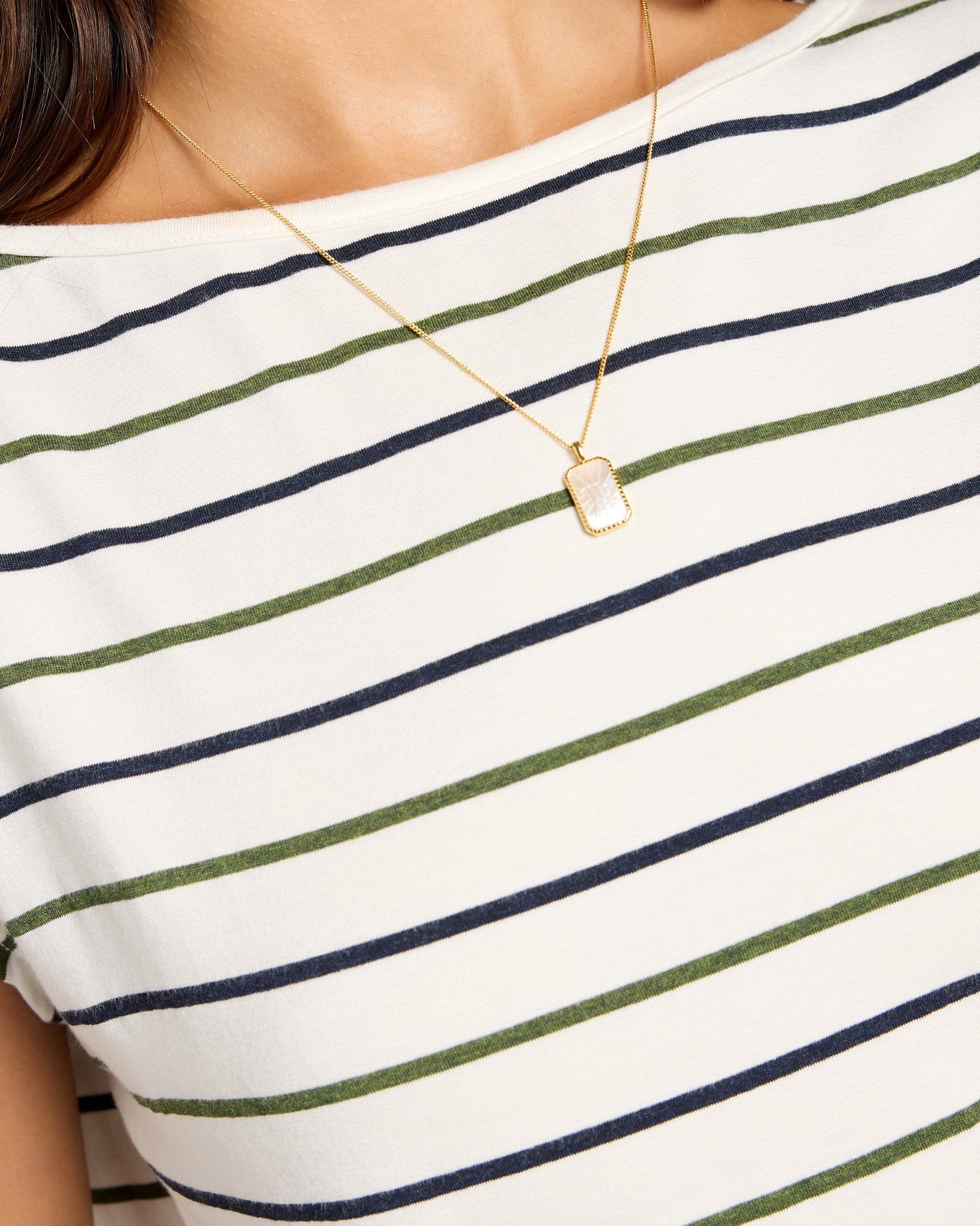 Natural/Nymph/Indin $|& SEAS Brentwood Boat Neck Stripe Top - SOF Full Front