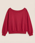 Chilli Pepper $|& SEAS Brooksville One Shoulder Sweatshirt - Hanger Detail