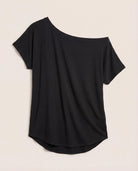 Black $|& SEAS Edgewater Off The Shoulder Tee - Hanger Detail