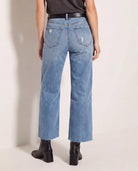 Medium Wash $|& SEAS Joni Wide Leg Distressed Jeans - SOF Side
