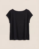 Black $|& SEAS Brentwood Boat Neck Top - Hanger Detail