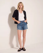 Black $|& SEAS Short Sleeve Fleece Zip Up - UGC On Fig