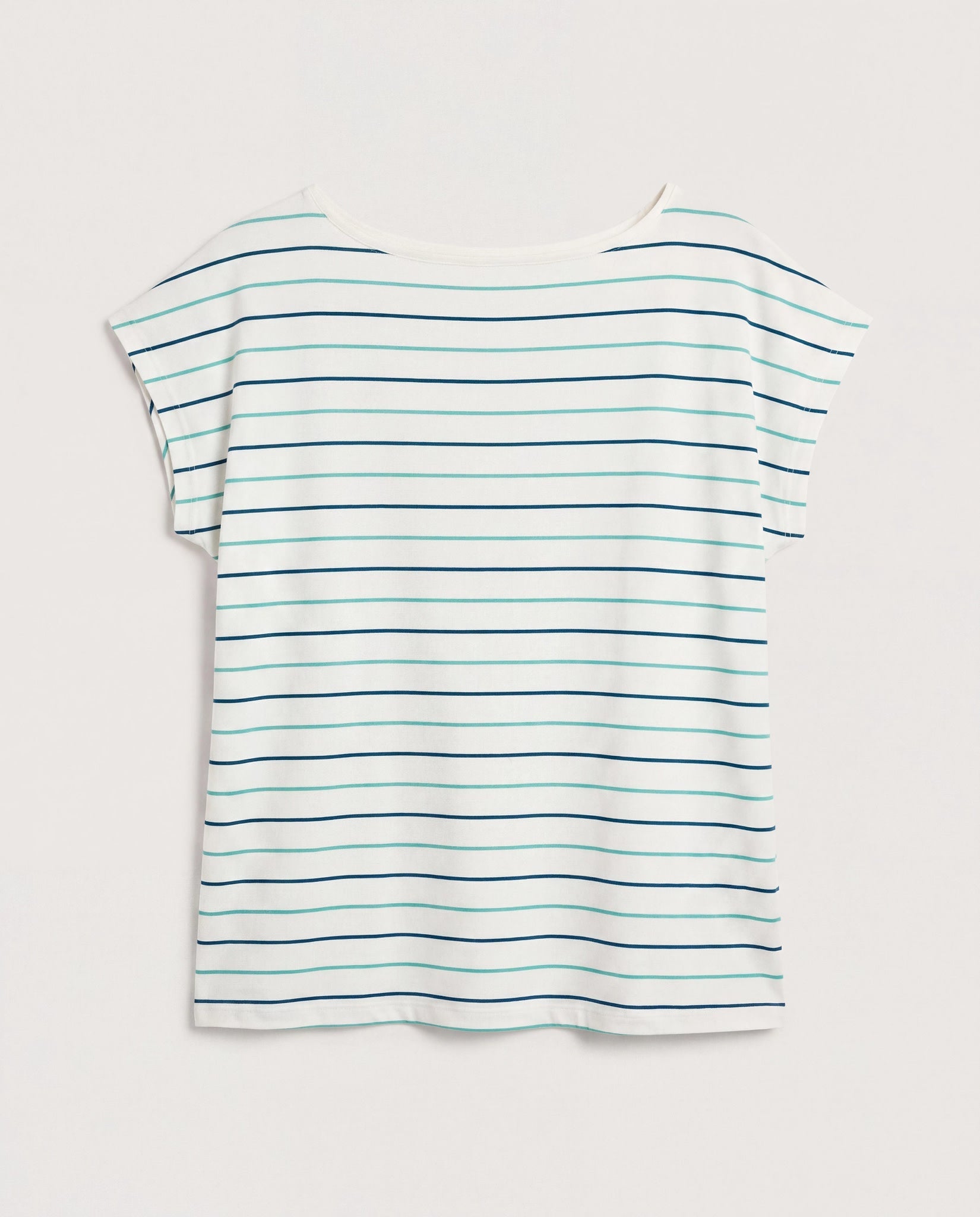 Natural/Nymph/Indin $|& SEAS Brentwood Boat Neck Stripe Top - Hanger Detail