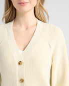 Cream $|& SEAS Coastal V-Neck Cardigan - SOF Detail
