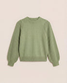 Frosty Spruce $|& SEAS Pacific Puff Shoulder Crew Neck Sweater - VOF Detail