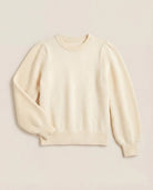 Cream $|& SEAS Pacific Puff Shoulder Crew Neck Sweater - VOF Detail