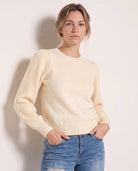Cream $|& SEAS Pacific Puff Shoulder Crew Neck Sweater