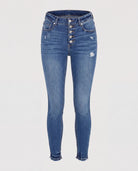 Medium Wash $|& SEAS Tina High Rise Ankle Skinny Jeans with Button Fly
