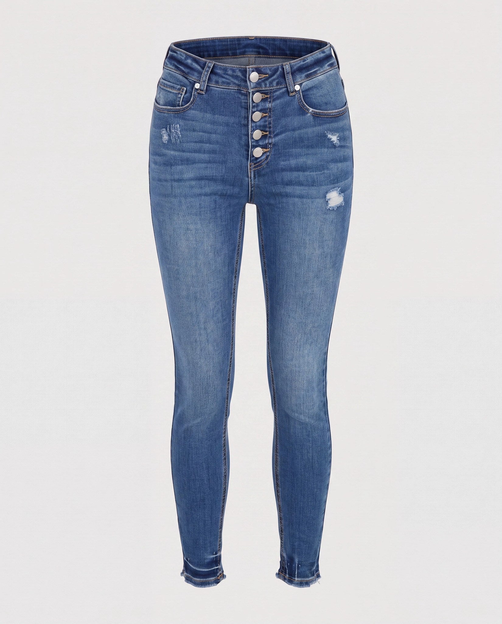 Medium Wash $|& SEAS Tina High Rise Ankle Skinny Jeans with Button Fly