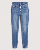 Medium Wash $|& SEAS Tina High Rise Ankle Skinny Jeans with Button Fly - Hanger Detail