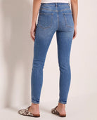 Medium Wash $|& SEAS Tina High Rise Ankle Skinny Jeans with Button Fly - SOF Back
