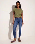 Dark Wash $|& SEAS Whitney High Rise Ankle Skinny Jeans - SOF Back