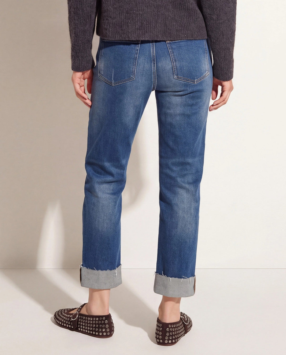 Dark Wash $|& Herizon Phoebe High Rise Mom Jeans with Button Fly