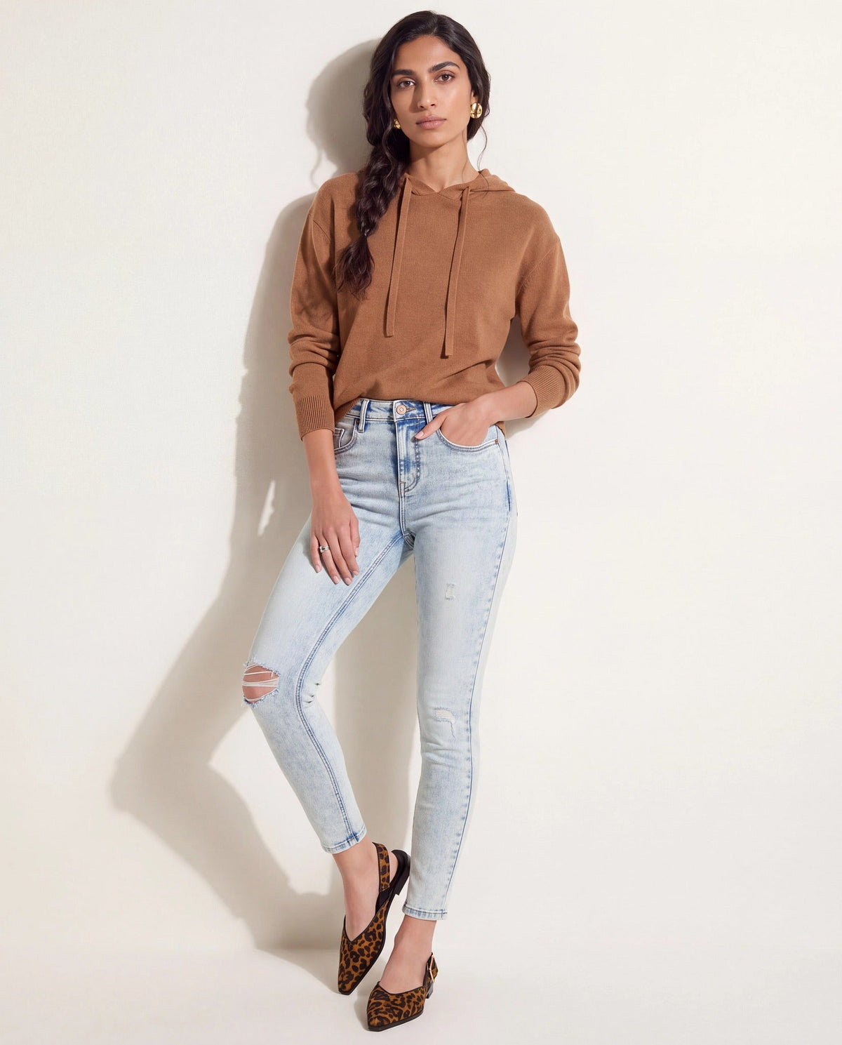 Light Wash $|& Herizon Jayne High Rise Distressed Skinny Jeans - SOF Back