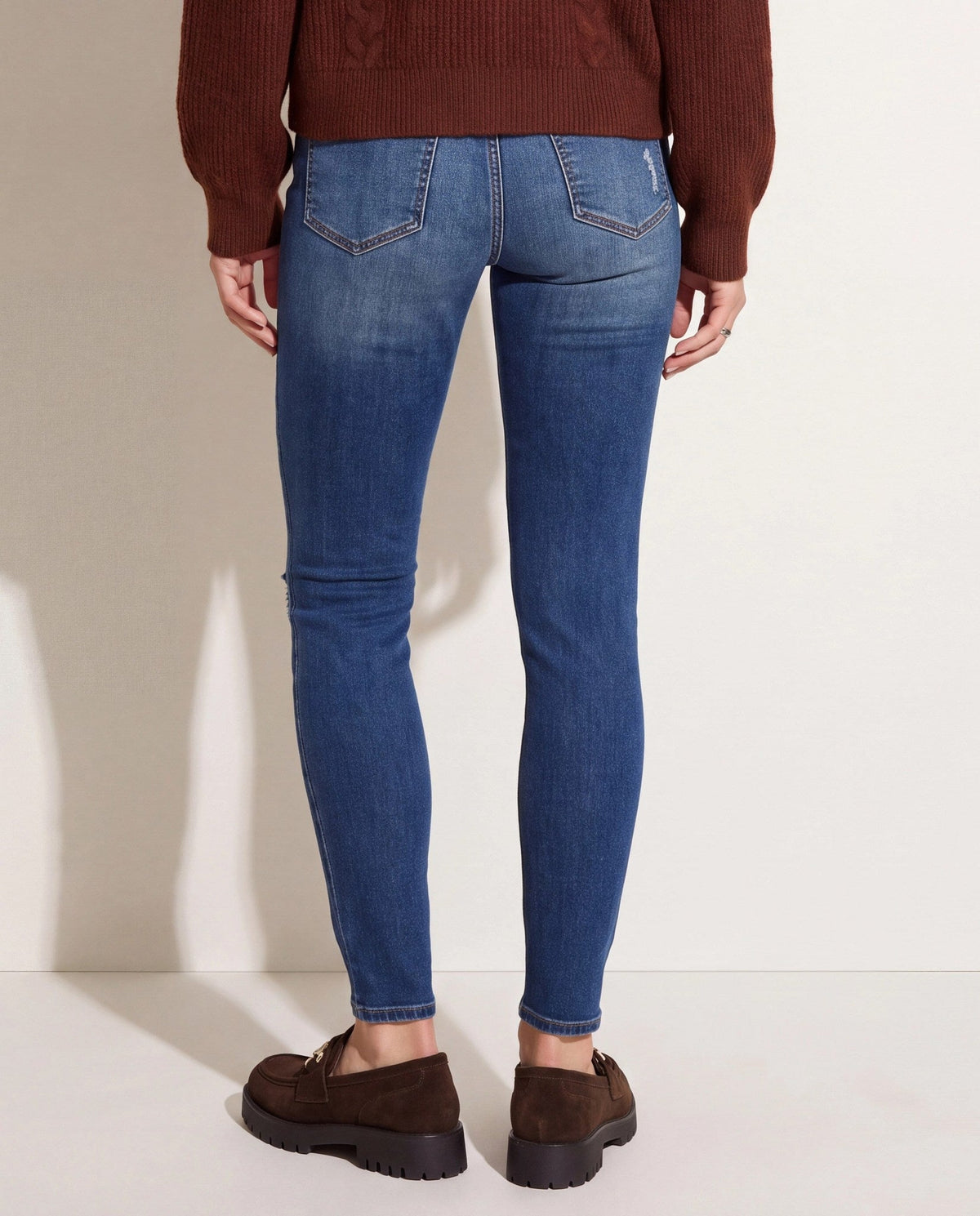 Dark Wash $|& Herizon Suzi Mid Rise Distressed Skinny Jeans - SOF Back
