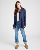 Navy $|& SEAS Laguna Hooded Cardigan - SOF Full Front