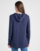 Navy $|& SEAS Laguna Hooded Cardigan - SOF Back