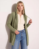 Heather Olive $|& SEAS Laguna Hooded Cardigan - SOF Back