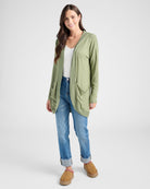 Heather Olive $|& SEAS Cocoon Cardigan - SOF Full Front