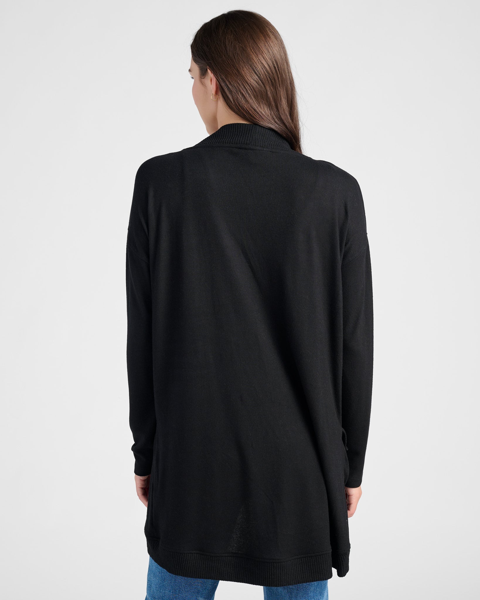 Black $|& SEAS Cocoon Cardigan - SOF Back