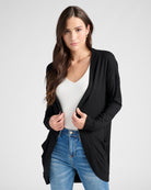 Black $|& SEAS Cocoon Cardigan - SOF Front