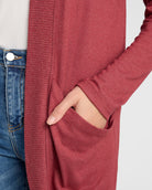 Heather Cabernet $|& SEAS Cocoon Cardigan - SOF Detail