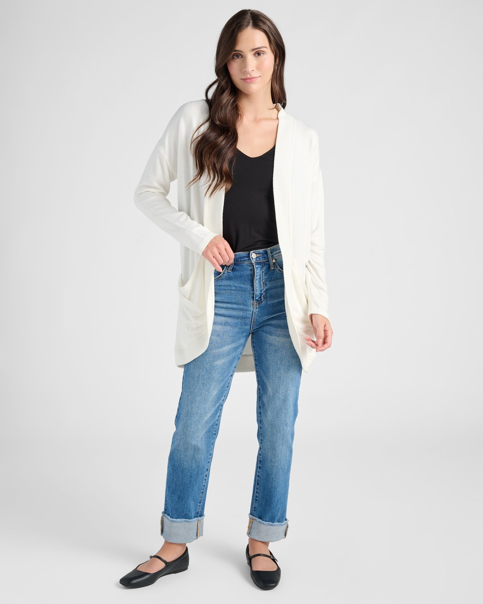 Cream $|& SEAS Cocoon Cardigan - SOF Full Front