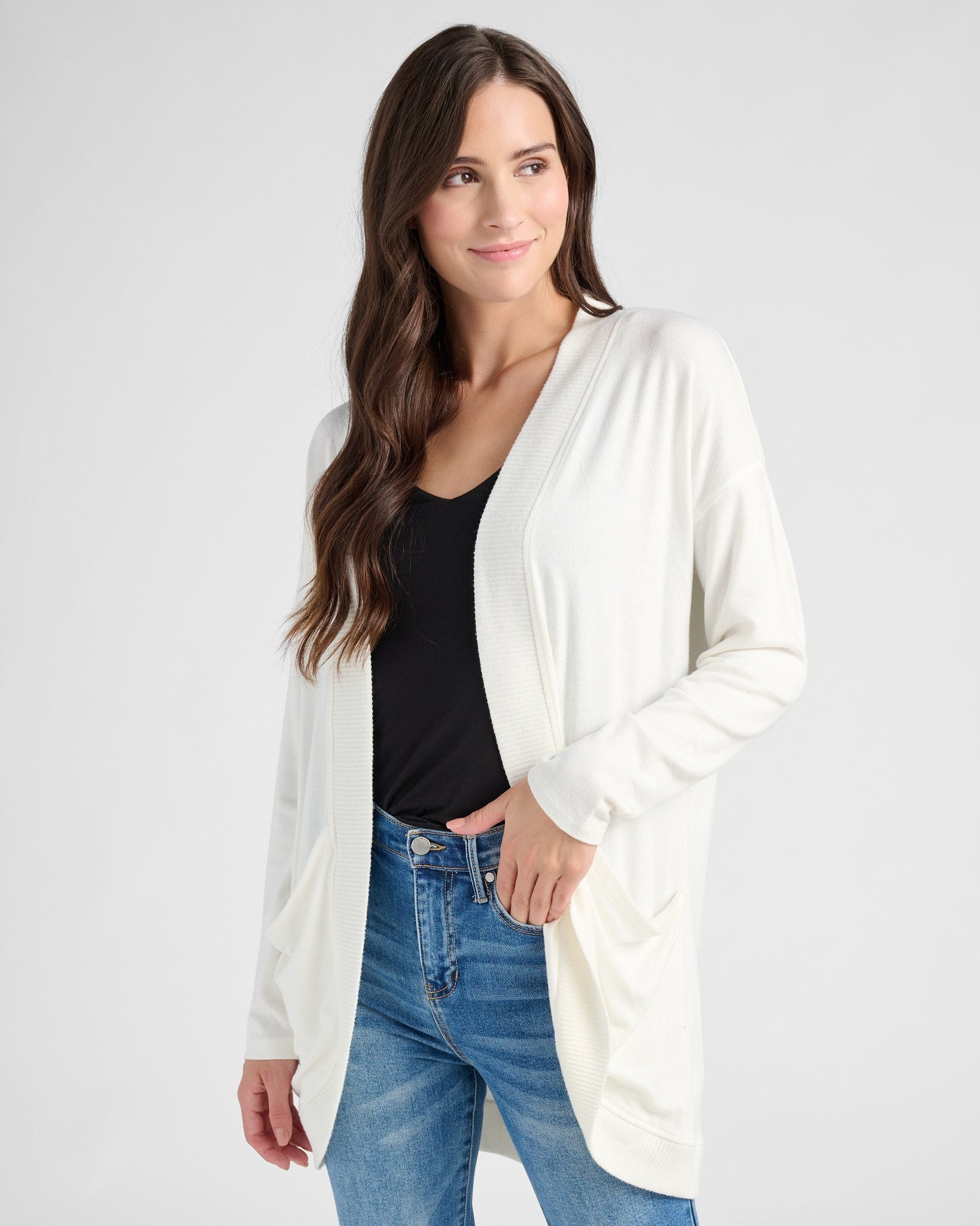 Cream $|& SEAS Cocoon Cardigan - SOF Front