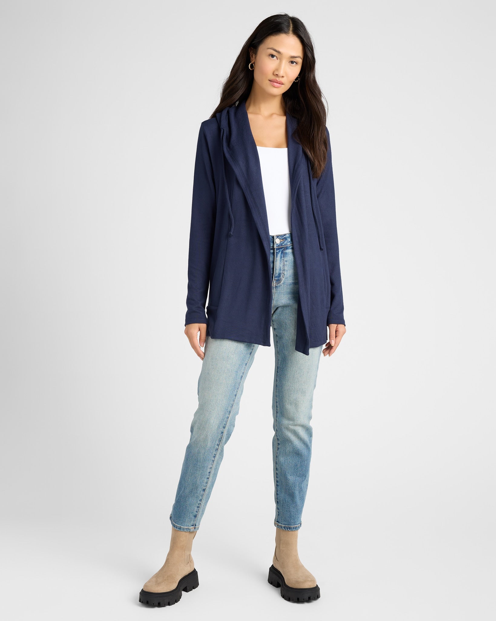 Navy $|& SEAS Over The Falls Cardigan - UGC On Fig