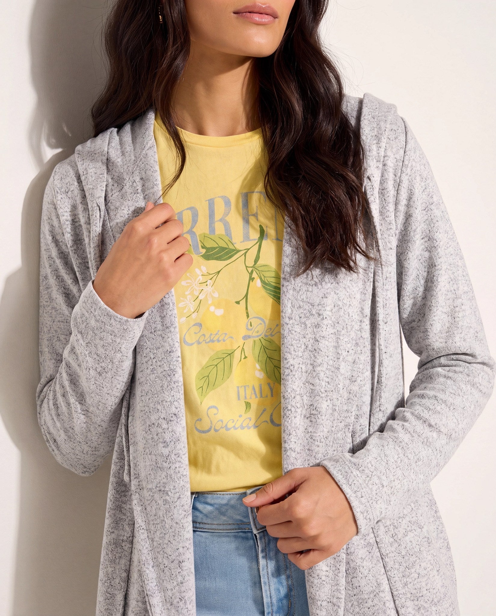 Heather Grey $|& SEAS Over The Falls Cardigan - SOF Back