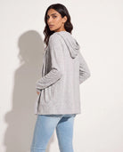 Heather Grey $|& SEAS Over The Falls Cardigan - SOF Side