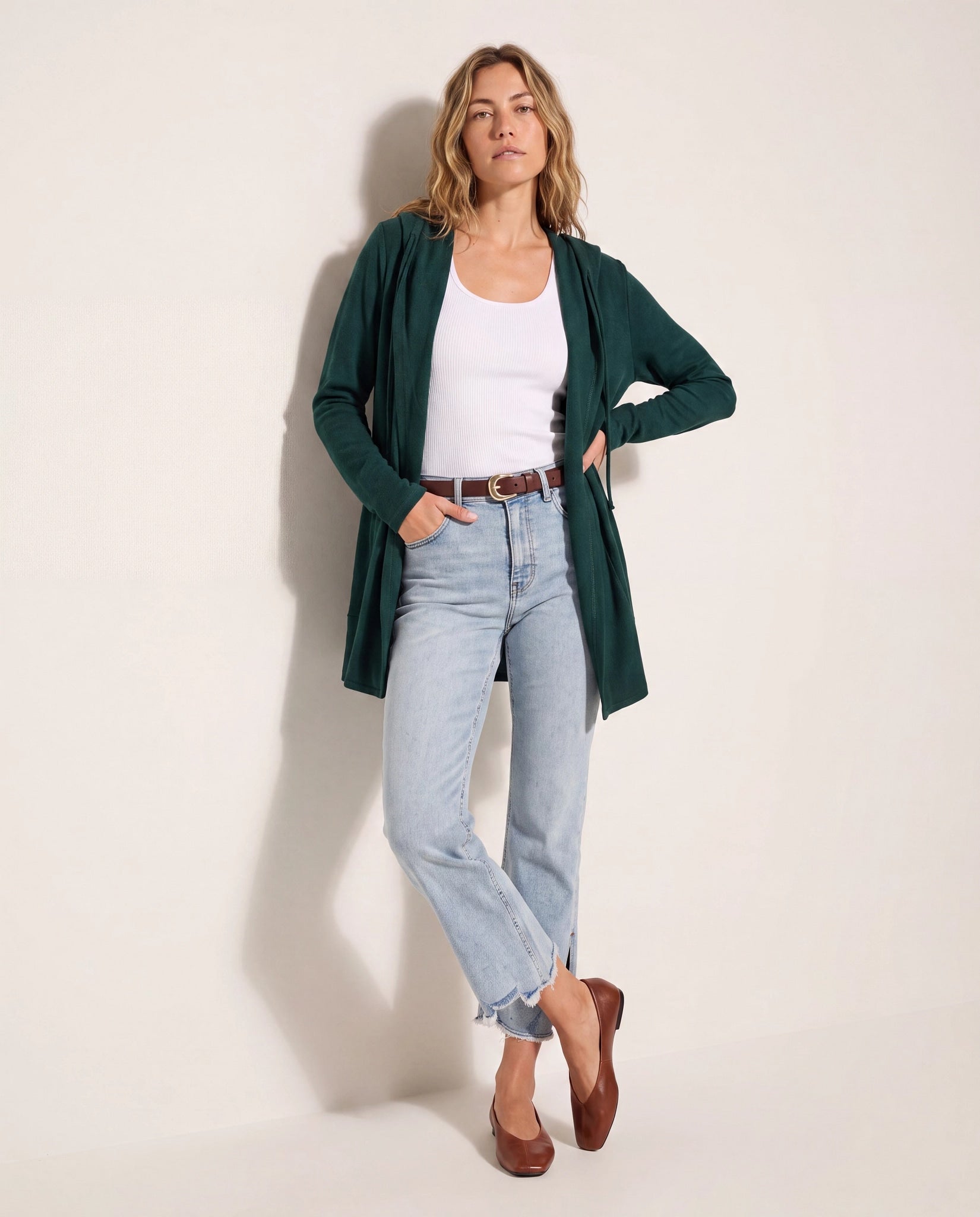 Hunter Green $|& SEAS Over The Falls Cardigan - UGC On Fig