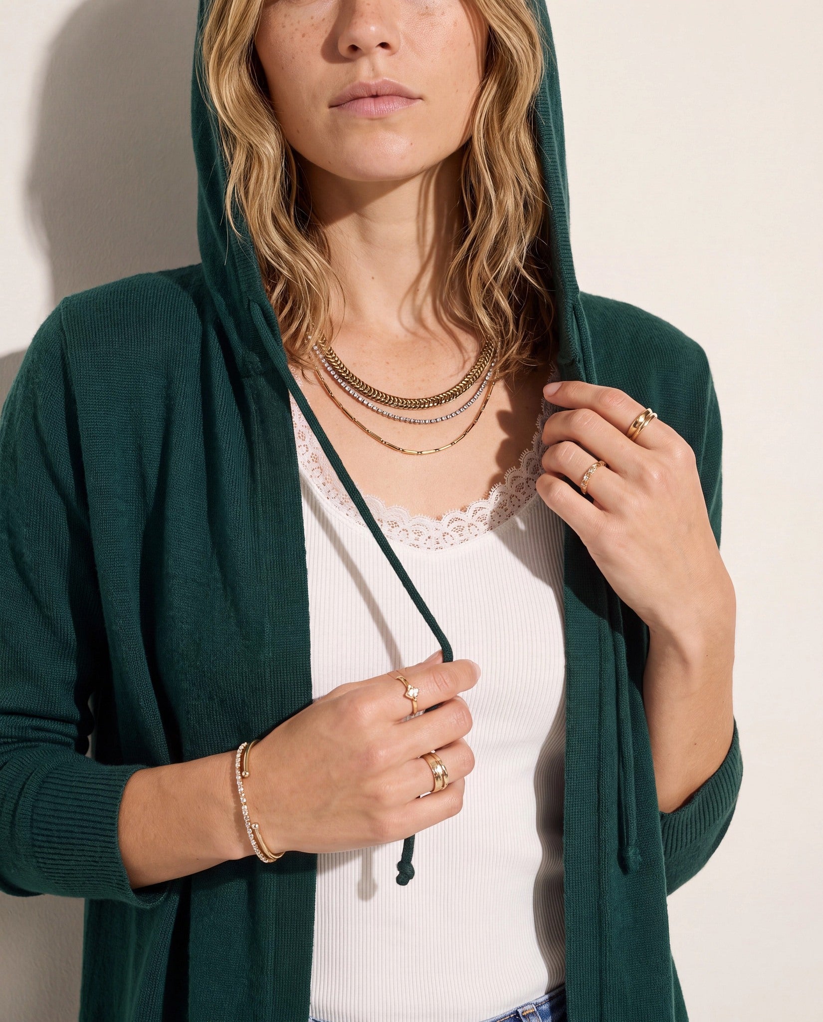 Hunter Green $|& SEAS Over The Falls Cardigan - SOF Full Front