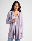 Heather Purple Sage $|& SEAS Over The Falls Cardigan - SOF Front