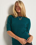 Spruced Up $|& SEAS Pacific Puff Short Sleeve Crew Neck - SOF Full Front