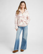 Ivory Mauve Camo $|& SEAS Printed Sherpa Quarter Zip - SOF Full Front